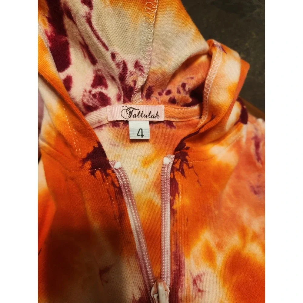 Boutique Tie Die‎ Full Zip Hoodie Tallulah Girls Size 4 Embellished Rhinestones